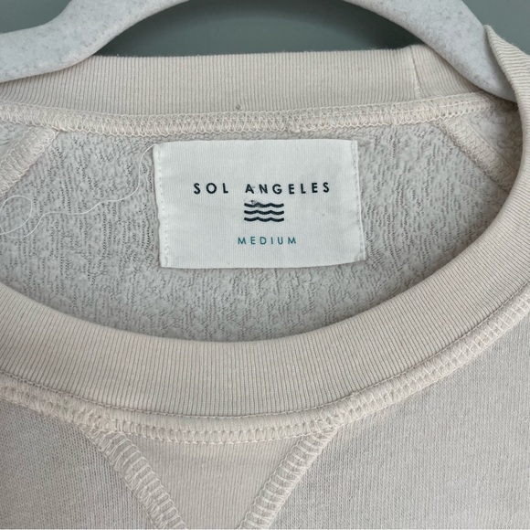 Sol Angeles "Coastal Waves" Cream White Wave Stripes Crew Neck Sweatshirt - Picture 13 of 17